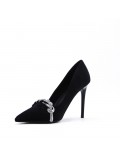 Leatherette pump with heels