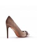 Leatherette pump with heels