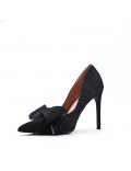 Leatherette pump with heels