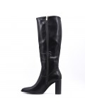 Black faux leather boot 