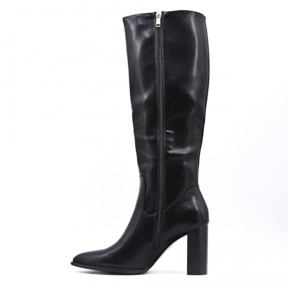 Black faux leather boot 