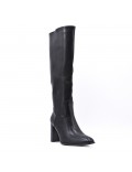 Black faux leather boot 