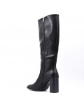 Black faux leather boot 