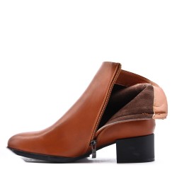 Faux leather ankle boot