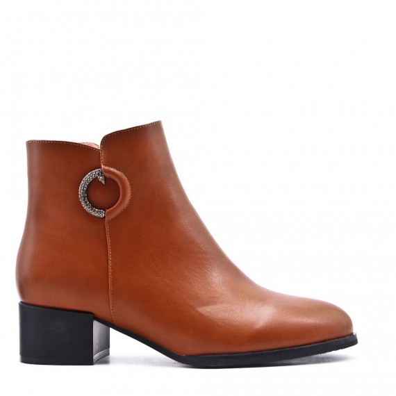 Faux leather ankle boot