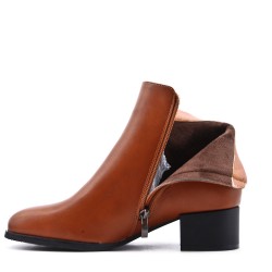 Faux leather ankle boot