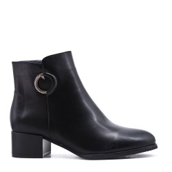 Faux leather ankle boot