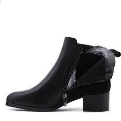 Faux leather ankle boot