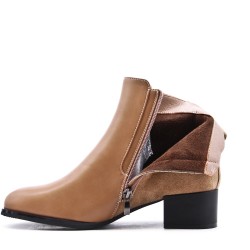 Faux leather ankle boot