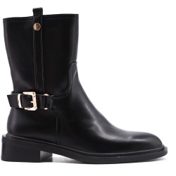 Faux leather ankle boot