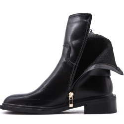 Faux leather ankle boot