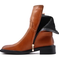 Faux leather ankle boot