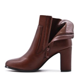 Faux leather ankle boot