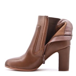 Faux leather ankle boot