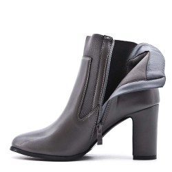 Faux leather ankle boot