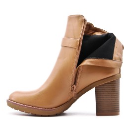 Faux leather ankle boot