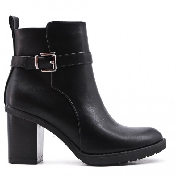 Faux leather ankle boot