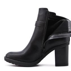 Faux leather ankle boot