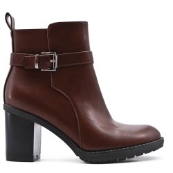 Faux leather ankle boot