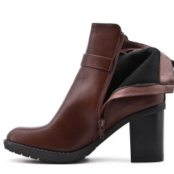 Faux leather ankle boot