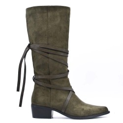 Faux suede boot