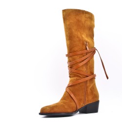 Faux suede boot