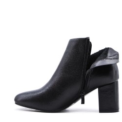 Faux leather ankle boot