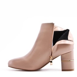 Faux leather ankle boot