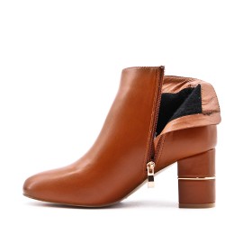 Faux leather ankle boot