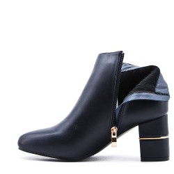 Faux leather ankle boot