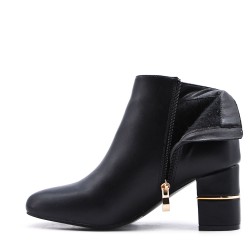 Faux leather ankle boot