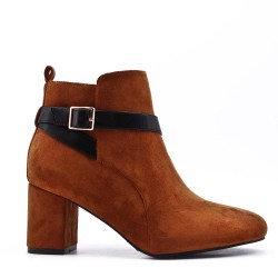 Ankle boot in faux suede