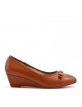 Wedge shoe faux leather for women