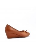 Wedge shoe faux leather for women