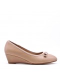 Wedge shoe faux leather for women