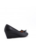 Wedge shoe faux leather for women