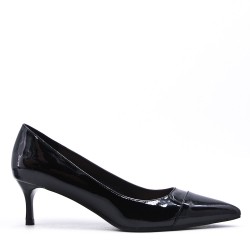 Women's faux leather heeled pumps