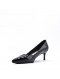 Women's faux leather heeled pumps