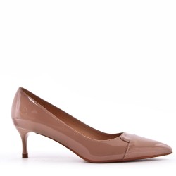 Women's faux leather heeled pumps