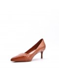 Women's faux leather heeled pumps