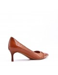 Women's faux leather heeled pumps