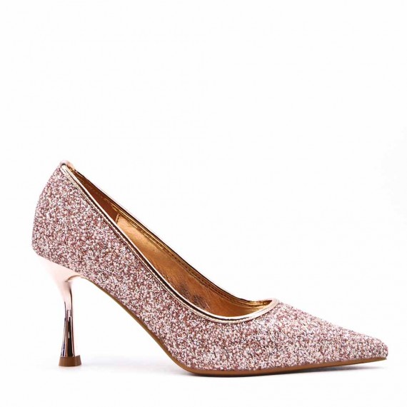 High-heeled pumps in a material mix for women