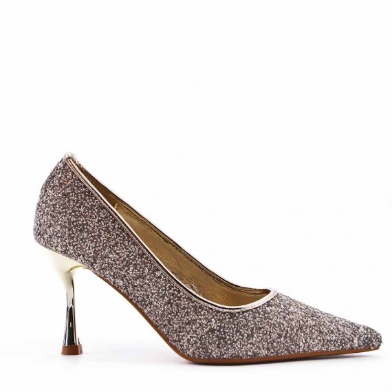 High-heeled pumps in a material mix for women