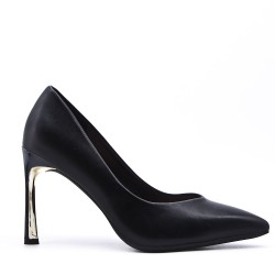 Women's faux leather heeled pumps