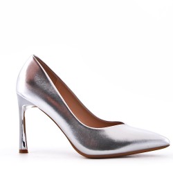 Women's faux leather heeled pumps