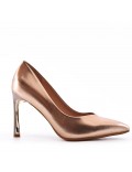 Women's faux leather heeled pumps