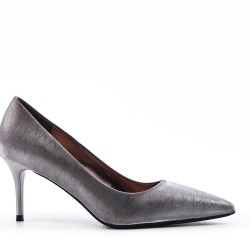 Women's faux leather heeled pumps