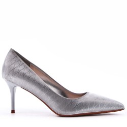 Women's faux leather heeled pumps