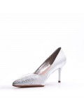 Women's faux leather heeled pumps