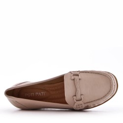 Wedge shoe faux leather for women